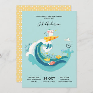 Kruipend, lopen, Surf golfritme/muis Zodiac Baby Kaart