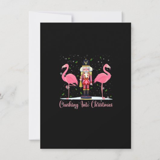 kruiper op kerstmis flamingo roze nootkraker kaart (Voorkant)