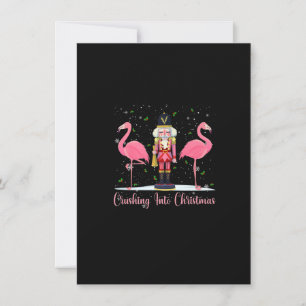 kruiper op kerstmis flamingo roze nootkraker kaart