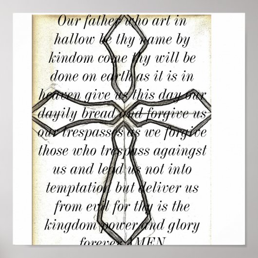 Kruis achter het Lords gebed. Poster (Voorkant)