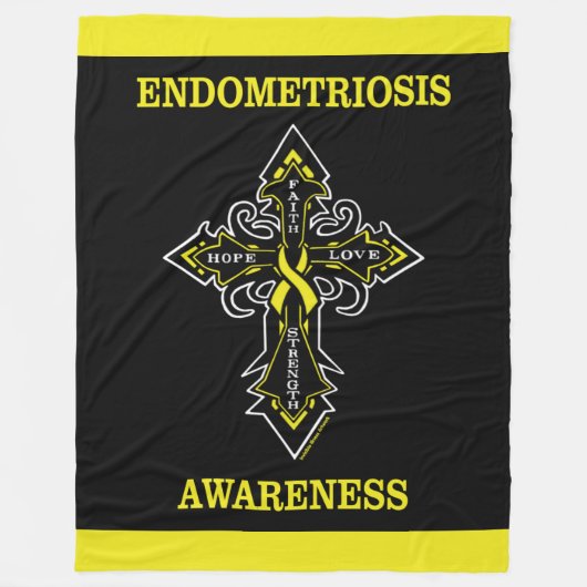Kruis/Bewustheid...Endometriosis Fleece Blanket (Voorkant)