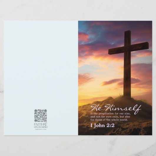 Kruis bij Dusk Scripture Church Bulletin Sjabloon (Voorkant)