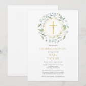 Kruis Bloemslingers Levensfeest Kaart (Voorkant / Achterkant)