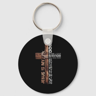 Kruis Christenen Jezus Is Mijn God Koning Heer Hei Sleutelhanger
