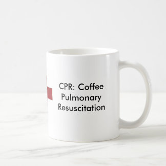 kruis, CPR: Koffie Pulmonaire reanimatie Koffiemok