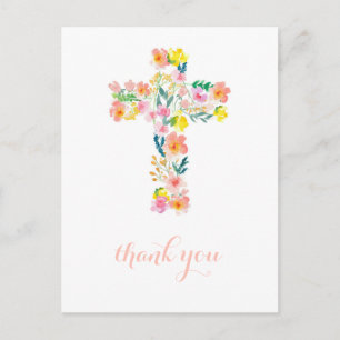 Kruis dank u kaart, religieuze dank u opmerking briefkaart