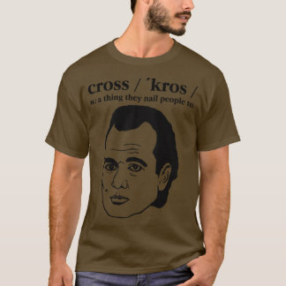 Kruis een spijker naar mensen t-shirt
