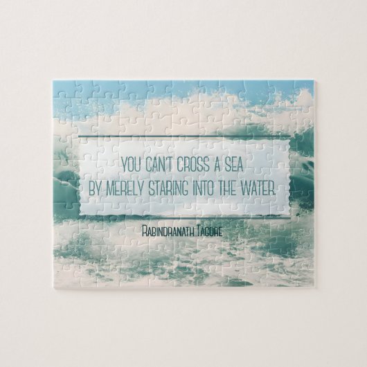 "Kruis een zee" Inspirerend Quote Legpuzzel (Horizontaal)