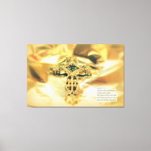 Kruis- en bijbelprijsopgave - christendom canvas afdruk (Voorkant)
