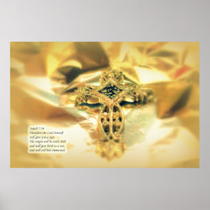 Kruis- en bijbelprijsopgave - christendom poster