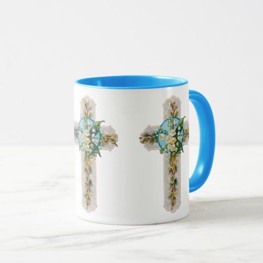 Kruis en Bloemen Mok (Voorkant rechts)