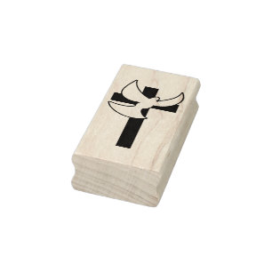 Kruis en duif rubberstempel