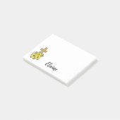 Kruis en gele bloemen gepersonaliseerd post-it® notes (Schuin)