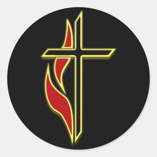 KRUIS EN VLAK RONDE STICKER (Voorkant)