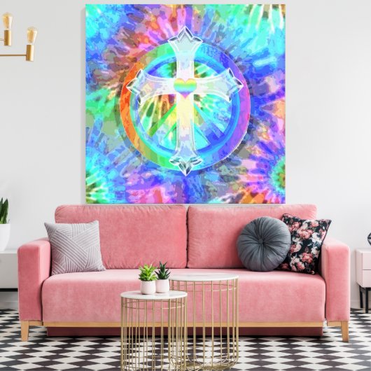 Kruis en Vredesbord Canvas Afdruk (Insitu (Woonkamer))