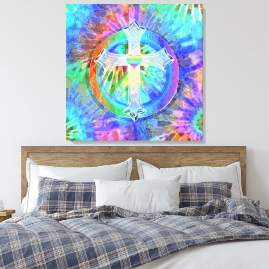 Kruis en Vredesbord Canvas Afdruk (Insitu (Slaapkamer))