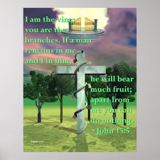 Kruis en wijn poster