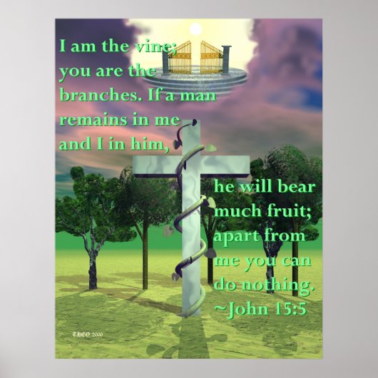 Kruis en wijn poster (Voorkant)