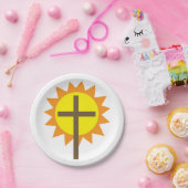 Kruis en zon papieren bordje (Feest)