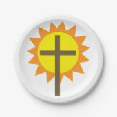 Kruis en zon papieren bordje (Voorkant)