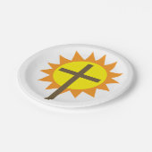Kruis en zon papieren bordje (Gekanteld)