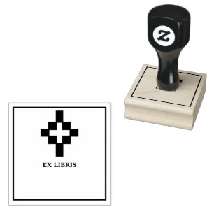 Kruis ex-libris rubberstempel