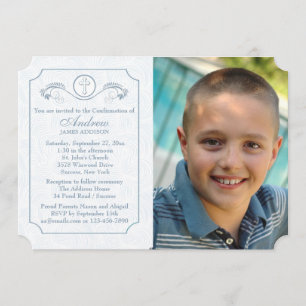 Kruis Focus Blauwe Foto Religieuze Uitnodiging