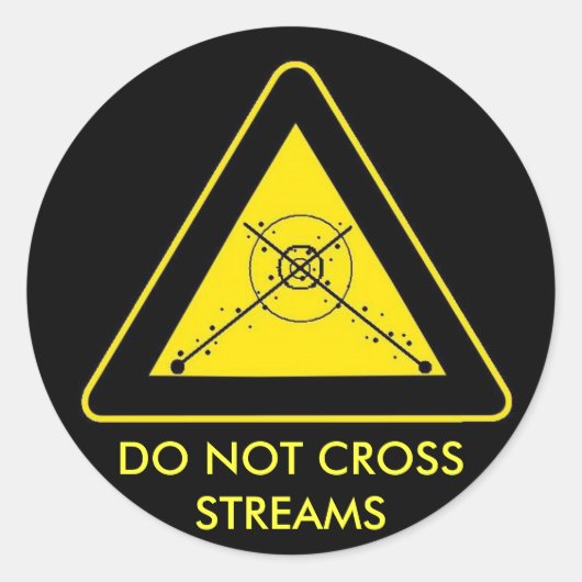 KRUIS GEEN STROMEN RONDE STICKER (Voorkant)