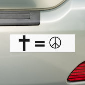 Kruis, gelijken, vredessymbool bumpersticker (Op auto)