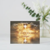 Kruis gereflecteerd in kalm water, Christus Risen Kaart (Staand voorkant)