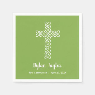 Kruis   Groene communiqué Baptism Christening Servet