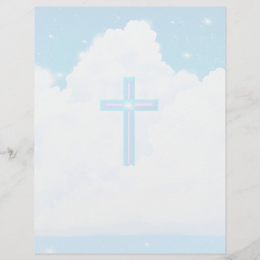 Kruis in de wolken - 8,5" x 11" briefpapier blad (Achterkant)