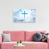 Kruis in de wolken canvas afdruk (Insitu (Woonkamer))