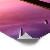 Kruis in een roze nebula Poster (Hoek)