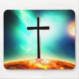Kruis in Fiery Clouds Spacescape Mousepad Muismat
