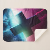 Kruis in Space Sherpa Blanket Sherpa Deken (Voorkant (horizontaal))