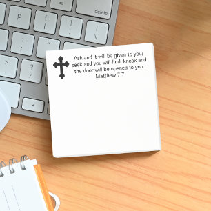 Kruis Mattheüs 7:7 Bijbelvers Post-it® Notes