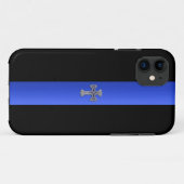  kruis met dun blauw lint Case-Mate iPhone case (Achterkant (horizontaal))