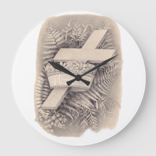 Kruis met een kroon en overwinning grote klok