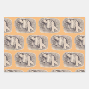 Kruis met een kroon en overwinning inpakpapier vel