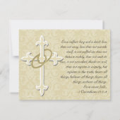 Kruis met gouden ringen Save the Date Kaarten (Achterkant)