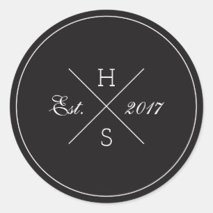 Kruis Monogram Ronde Sticker