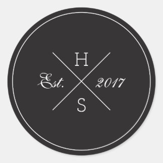 Kruis Monogram Ronde Sticker