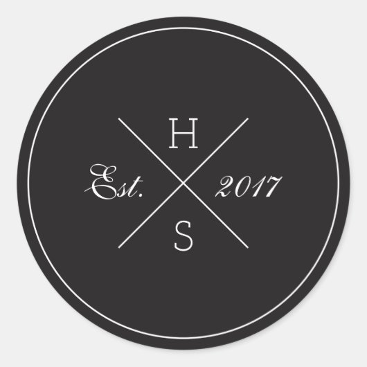 Kruis Monogram Ronde Sticker (Voorkant)