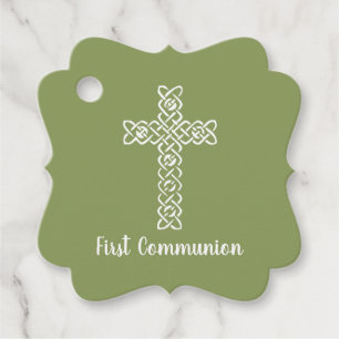 Kruis   Moss Green Community Baptism Christening Bedankjes Labels