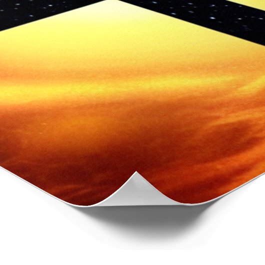 Kruis omringd door sterren in Fire Nebula Poster (Hoek)