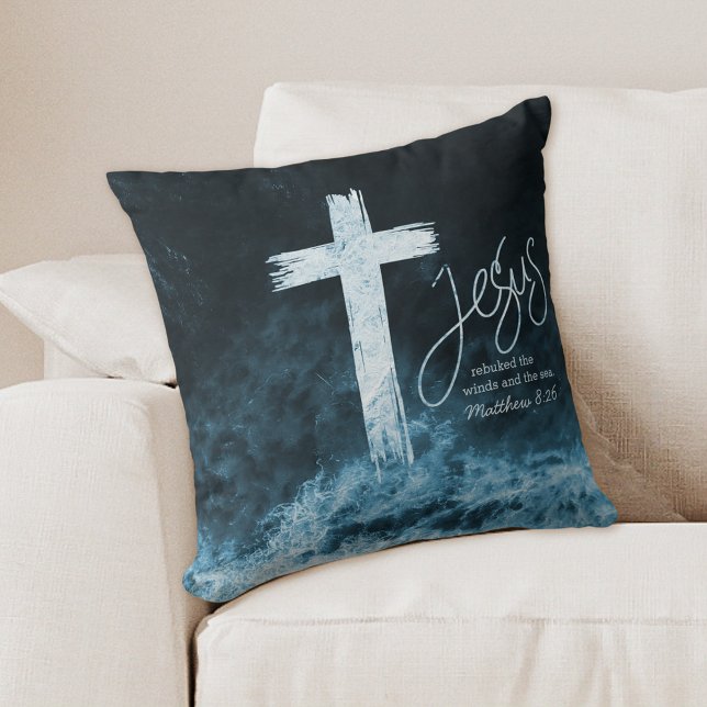 Kruis op het water Schrift Kussen (Creator heeft geüpload)