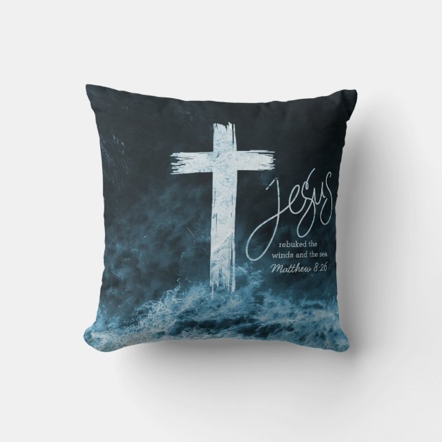 Kruis op het water Schrift Kussen (Voorkant)