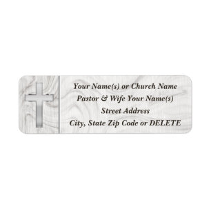 Kruis op hout Religieuze Return Address Labels