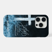Kruis op Water Donkerblauw Schrift Persoonlijk iPhone Hoesje (Achterkant horizontaal)